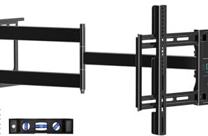 Long Arm TV Wall Mount for 42-80 inch TVs, Full Motion with 43 inch Extension Articulating Arms, Swivel and Tilt TV Bracket, Holds up to 110 lbs, Max VESA 600x400mm