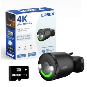 Lorex 4K Spotlight Indoor/Outdoor Wi-Fi 6 Security Camera with Smart Security Lighting, Person, Vehicle, Animal and Package Detection, 2-Way Talk, Quick Response, Lorex Fusion