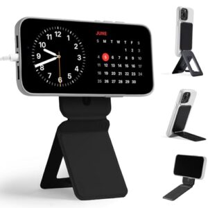 MOFT Phone Tripod Stand Selfie Stick for iPhone, Multi-Angles iPhone Stand, Lightweight & Portable Phone Holder, Strong Magnets, MOVAS Vegan Leather, Travel Essentials, Jet Black (Without Card Slot)