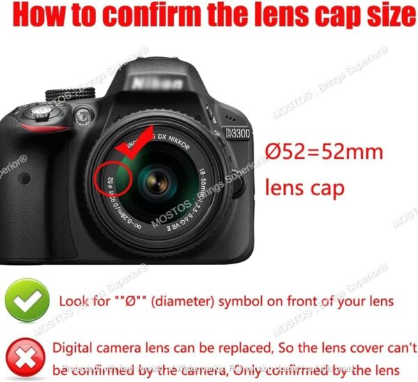 MOSTOS ; Brings Superior® - 52mm Lens Cap for Sigma E-Mount 30mm F1.4 Lens for Sony Alpha a6600 a6500 a6400 a6300 a6000 a6100 a5100 a5000 Digital Camera (Ø52 mm) - Image 3