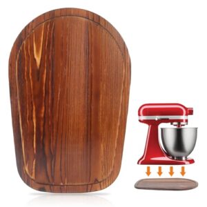 Mixer Slider Compatible with 3.5 QT Kitchen Aid Stand Mixers, Kitchen Countertop Storage Mover Sliding Caddy Mixer Slider Mat for Kitchen Aid Stand Mixer Accessories Attachment (Pine Wood – Brown)