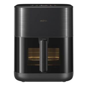 Mova FD10Pro Air Fryer, 6.3QT Large Digital Airfryer with Visible Window, 11 Preset Cooking Modes, Dual Heating System 122-450°F Precise Heat for Even Results, Non-Stick Baskets