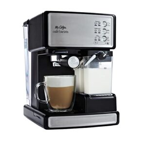 Mr. Coffee Espresso and Cappuccino Machine Stainless Steel Programmable Coffee Maker with Automatic Milk Frother 15-Bar Pump Ideal for Home Baristas