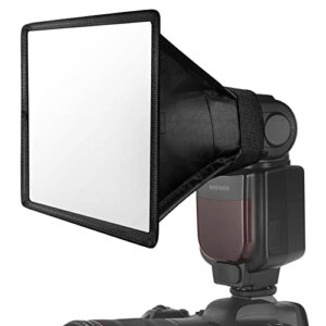 NEEWER Flash Diffuser Light Softbox 6″ x 5″, Universal, Collapsible with Storage Pouch Compatible with Canon Nikon Sony Godox Yongnuo NEEWER speedlight