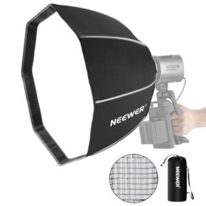 NEEWER Octagonal Softbox 50 cm mit NEEWER Mount(Not Bowens Mount),Octabox Softbox Folding & Quick Installation mit Honeycomb Light Diffuser für MS60 MS60B MS60C MS150B LED Video Studio Light, NS4P