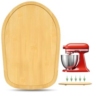 Natural Bamboo Mixer Slider Mat for KitchenAid 4.5-5 Qt Tilt Head Stand Mixer, Mover Mixer Slider for KitchenAid Stand Mixers, Appliance Sliding Mat Kitchen Mixer Moving Tray Attachments
