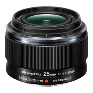OM SYSTEM M.Zuiko Digital 25mm F1.8 II Lightweight Weather-Sealed Compact Lens with 9-Element and 7-Group Design (Micro Four Thirds)