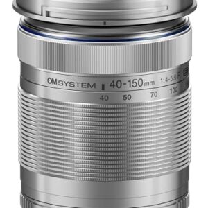 OM SYSTEM Olympus M.Zuiko Digital 40-150mm F4.0-5.6 R Silver for Micro Four Thirds System Camera, 3.75x Zoom Lens, Portable Design