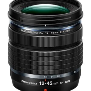 OM System M.Zuiko Digital ED 12-45mm F4.0 PRO Compact Weather-Sealed Zoom Lens, Macro Capable for OM-D & MFT Cameras