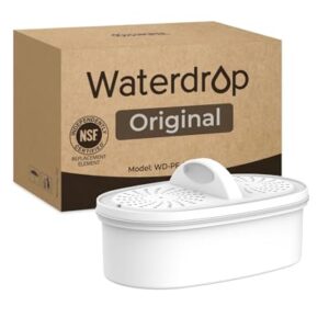 [Original] Waterdrop WD-PF-01A Plus NSF Certified Replacement Filters for All Waterdrop Pitcher Filtration System, Reduces PFAS, PFOA/PFOS, Chlorine, Last Up to 3 Months or 200 Gallons, 1 Pack