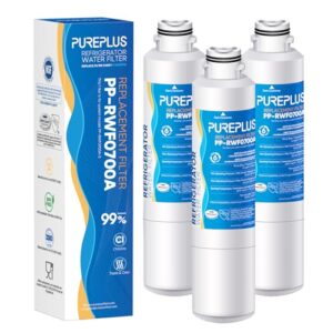PUREPLUS DA29-00020B Refrigerator Water Filter Replacement for Samsung RF28HMEDBSR, RF263BEAESR, HDX FMS-2, HAF-CIN/EXP, RF4287HARS, RF28HFEDBSR, DA29-00020A, RF261BEAESR, DA97-08006A, 469101, 3PACK