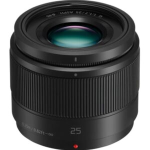 Panasonic Micro Four Thirds 25mm for System F1.7 Single-focus standard lens LUMIX G ASPH. Black H-H025-K – International Version (No Warranty)
