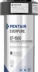 Pentair Everpure EF-1500 Full Flow Drinking Water System, EV985800, NSF Certified to Reduce Lead, includes Filter Head, Filter Cartridge, All Hardware and Connectors, 1,500 Gallon Capacity, 0.5 Micron