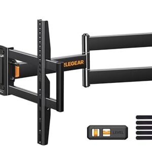 Perlegear Corner TV Wall Mount Long Arm TV Mount Bracket for 32-75 Inch TVs-Full Motion TV Wall Mount with 32.37” Extension & Swivel Articulating Arm & Tilt, MAX VESA 600x400mm, Holds up to 100 lbs