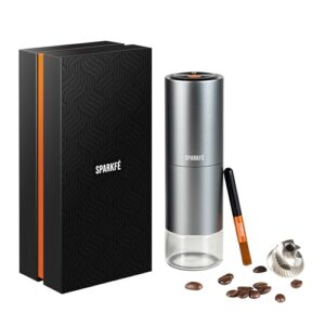 Portable Electric Coffee Grinder, Rechargeable Wireless Handheld Grinder with Stainless Steel Conical Burr, Adjustable Grind Settings, for Espresso, Moka, Pour Over, French Press, Cold Brew