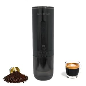 Portable Espresso Maker – Wireless Heating, Rich Oil Content, for Home，Outdoor，Travel & Daily Use-Your Ideal Coffee Companion,With Ground Coffee & NS Capsule for RV, Hiking, Office