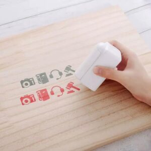 PrintPods Handheld Inkjet Printer for T-Shirts, Cartons, Wood Grain, Portable Mini Printer Custom Logo, Time, Pattern, Word, QR Code, Bluetooth4.2-Black FancyBox 1PCS
