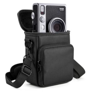Protective Travel Case for Fujifilm Instax Mini EVO Instant Camera – Portable Storage Bag with Adjustable Strap & Belt Loop, Black (Case Only)‌