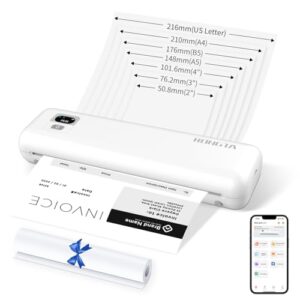Rongta Portable Printers Wireless for Travel, 300DPI WiFi & Bluetooth Mobile Thermal Inkless Printer for School/Office/Home Use, Compatible with Android,iOS & Laptop (F82)