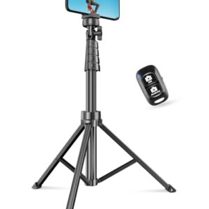 SENSYNE 62″ Phone Tripod & Selfie Stick, Extendable Cell Phone Tripod Stand with Wireless Remote and Phone Holder, Compatible with iPhone Android Phone, Camera