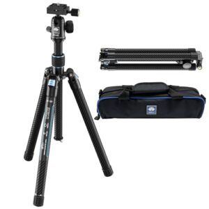 SIRUI 60″ Carbon Fiber Tripod for Camera with 360° Panoramic Ball Head, Arca QR Plate, Compact Lightweight 2.1lbs Travel Tripod for DSLR Video Camcorder, Max Load 10kg, Traveler X-III
