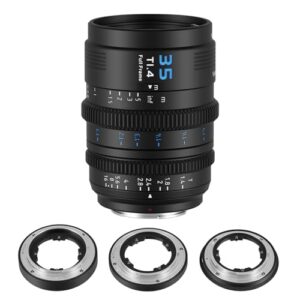 SIRUI VP-1 Vision Prime 1 T1.4 Full Frame Cine Lens, 35mm Manual Focus Cinema Lens with Pre-Installed E Mount, Interchangeable RF/Z/L Mounts (Black)
