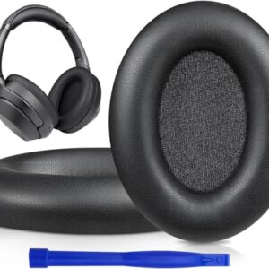SOULWIT Professional Earpads Cushions Replacement for Sony WH-1000XM3 (WH1000XM3) Over-Ear Headphones, Ear Pads with Softer Protein Leather, Noise Isolation Memory Foam, Added Thickness (Black)