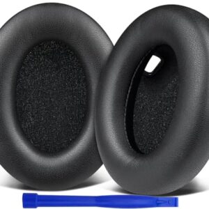SOULWIT Replacement Earpads for Sony WH-1000XM4 (WH1000XM4) Headphones, Ear Pads Cushions with Noise Isolation Foam, Added Thickness, Without Affecting Sensor – Black