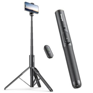 Sensyne 60″ Phone Tripod – Selfie Stick, Lightweight All in One Phone Tripod Integrated with Wireless Remote Compatible with All Cell Phones for Selfie/Video Recording/Photo/Live Stream/Vlog（Black）