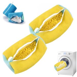 Shoe Washing Machine Bag Sole suds Magic Bag Laundry Shoes Bag (2pc Yellow)
