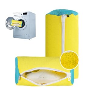 Shoe Washing Machine Bag,Silicone Shoe Washing Bag,Reusable and Durable Zippe Laundry Bag,Fits Most Shoes,for Washing Machine,for Sneaker Gym Shoes,2 Pcs ()