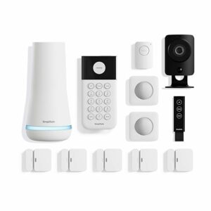 SimpliSafe 12 Piece Wireless Home Security System w/HD Camera – Optional 24/7 Professional Monitoring – No Contract – Compatible with Alexa and Google Assistant, White