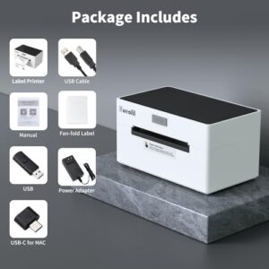 4×6 in Bluetooth Shipping Thermal Label Printer,Portable Label Makers for Small Business,Compatible with Android、iPhone、Windows＆Mac,Widely Used for Home＆Small Businesses and Office