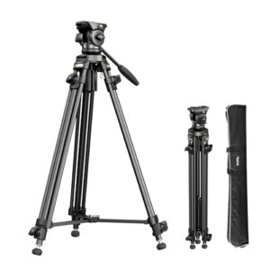 SmallRig AD-50 Lite Aluminum Video Tripod with Fluid Head, 11lbs Max Load | Compact Travel Tripod for Filmmakers | Portable Camera Tripods for Small Camcorder, Cameras