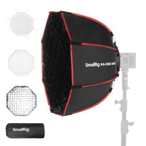 SmallRig RA-D60 Parabolic Softbox, 23.6″ Quick Release Softbox with Carrying Bag, Compatible with SmallRig RC60 /RC100 Series COB Video Light for Photography Studio, Video Recording