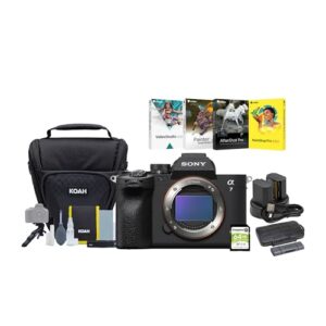 Sony Alpha 7 IV Full-Frame Mirrorless Interchangeable Lens Camera (Body Only) Bundle with Battery and Dual Charger (2-Pack), Camera Case, Software Suite, Memory Card and Storage Case (6 Items)