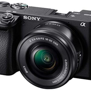 Sony Alpha a6400 Mirrorless Camera: Compact APS-C Interchangeable Lens Digital Camera with Real-Time Eye Auto Focus, 4K Video, Flip Screen & 16-50mm Lens – E Mount Compatible – ILCE-6400L/B, Black