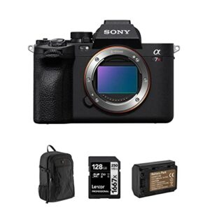 Sony Alpha a7R V 61.0MP Full Frame Mirrorless Digital Interchangeable Lens Camera Body – Bundle with 128GB UHS-II SDXC Memory Card, Alpine 200 Backpack, Extra Battery