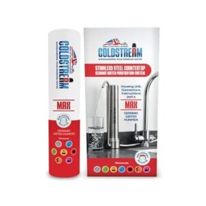 Stainless Steel Water Filter for Sink – Fast Flow Water Purifier for PFAS and Effective Contaminant Removal – Large Filter Volume – Healthy for The Whole Family – Environmentally Friendly