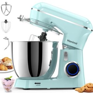 Stand Mixer, 6.5QT 10-Speed Tilt-Head Electric Stand Mixer, 3-In-1 Kitchen Mixer with Bowl, Dough Hook, Whisk and Beater, Food Mixer for Baking, Cake and Most Home Cooks, Blue