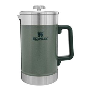 Stanley Classic Stay-Hot French Press Coffee Maker 48 oz | 5 Minute Brew, 4 Hours Hot | Mesh Filter for Coffee Grounds | Insulated Stainless Steel French Press | BPA-Free | Hammertone Green