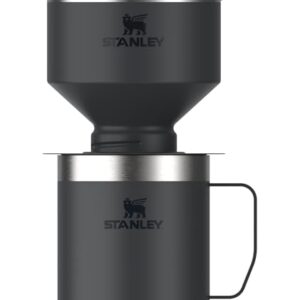 Stanley Perfect Brew Pour Over Set | 20oz/12oz Camp Mug with Lid Included | Drip Coffee Maker with Reusable Filter | Insulated Stainless Steel | BPA-Free | Black 2.0