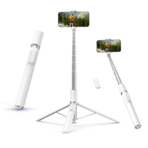 TELESIN 70″ Phone Tripod Stand, Gravity-Activated Auto-Open Selfie Stick, Extendable Cell Phone Stand with Magnetic Bluetooth Remote, 360° Adjustable Travel Phone Tripod for iPhone/Android