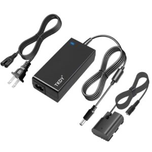 TKDY ACK-E6 LP-E6 Dummy Battery DR-E6 DC Coupler Continuous AC Power Adapter for Canon EOS R6 Mark II, R R5 R6 R7, 90D 80D 70D 60D 60Da, 7D 7D Mark II, 6D 6D Mark II, 5D Mark II III IV Cameras.