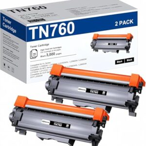 TN760 Toner for Brother Printer 2 Pack Replacement for Brother TN760 TN-760 TN730 TN-730 Black for HL-L2350DW HL-L2370DW HL-L2395DW HL-L2390DW MFC-L2690DW MFC-L2750DW MFC-L2710DW DCP-L2550DW Printer