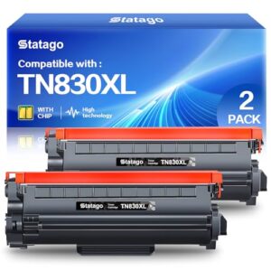TN830XL Toner Cartridge Replacement for Brother TN830XL TN830 XL TN830 Toner Cartridges for Brother HL-L2460DW DCP-L2640DW HL-L2405W HL-L2400D HL-L2480DW MFC-L2820DW Printer (with Chip 2 Pack)