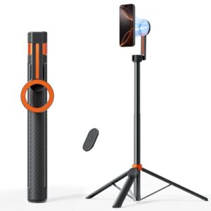 TODI 65″ Magnetic Tripod for iPhone with Remote, Selfie Stick for iPhone Magsafe, Cell Phone Tripod Stand for Recording, Travel Tripod Compatible with 16/15/14/13/12 Series