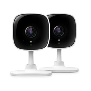 TP-Link Tapo 2K Security Camera for Baby Monitor, Dog Camera w/Motion Detection, 2-Way Audio, Night Vision, Cloud & SD Card Storage (Up to 256 GB), Works w/Alexa & Google Home, 2-Pack (Tapo C110P2)