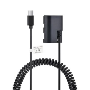 Tectra USB-C PD to LP-E6 Dummy Battery, LP-E6N AC Power Adapter for Canon EOS 90D 80D 70D 60D R R5 R6 5D Mark II III IV, 6D Mark II, 7D Mark II Cameras