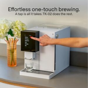 Terra Kaffe Super Automatic Espresso Machine – App-Enabled Coffee Machine – Auto Wake & Sleep – All Milk Types – Roaster-Approved Espresso Settings – Cappuccino Machines for Home – Black TK-02